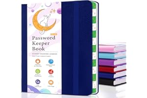 METEOROCK Password Book with Alphabetical Tabs, 11.5 x 15.5 cm Small Password Books for Seniors, Password Notebook for Website Address Login, Password Organizer Logbook for Username Password - Dark Blue