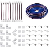 5050 4Pin LED Strip Connector Kit - 10mm RGB LED Connector Kit includes 32.8FT RGB Extension Cable, 10x LED Strip Jumper, 10x L Shape Connectors, 10x Gapless Connectors, 20x LED Strip Clips