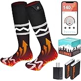 App-Controlled Heated Socks for Men & Women, Rechargeable 8000mAh Battery for 360° All-Around Warmth, Electric Foot Warmers for Skiing, Hiking, Hunting