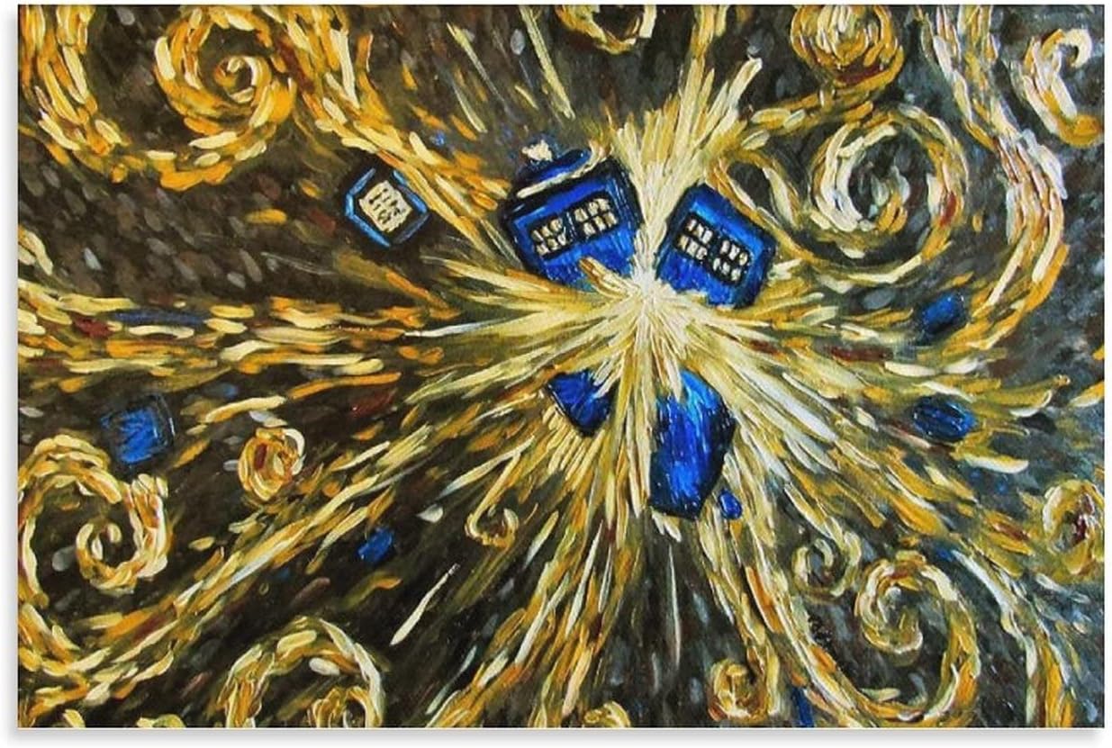 Paintings - （20x30inch(50x75cm)）Van Gogh Painting Doctor Who,fall Indoor Home/room Decor, Wall Art for Bathroom, Bedroom, Children's Room,kitchen, Living Room, Classroom, Office