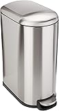 AmazonBasics Rectangle Soft-Close Trash Can for Narrow Spaces - 40L