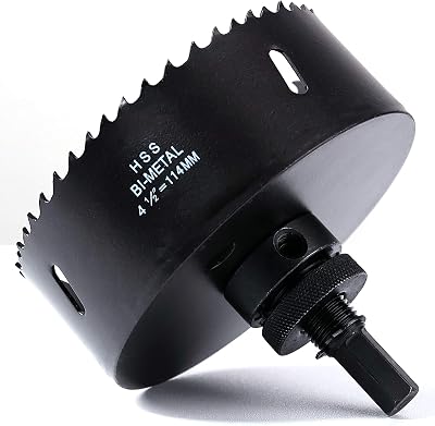 HOME COMPOSER 114mm HSS Bi-Metal Hole Saw 30mm Depth Hex Shank Arbor