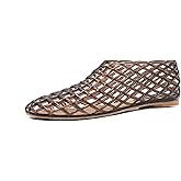 ATBELL Womens Clear Jelly Mesh Flats Trendy Transparent Shoes Soft Cork Insole Lightweight Casual Summer Shoes for Daily Outfits