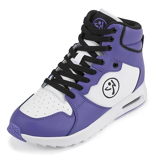 ZUMBA Women's Air Classic High-Top Athletic Shoes, 7, Purple/White