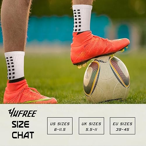 Yufree Pairs Mens Grip Soccer Socks Non Slip Grippy Women Socks