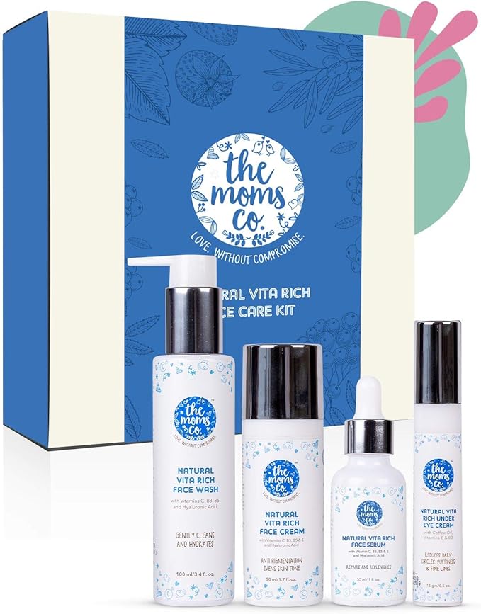 The Moms Co. Natural Vita Rich Complete Face Care with Face Wash, Cream