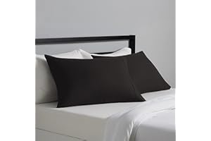 �鶹�� Basics Light-Weight Microfiber Pillowcases - 2-Pack, Standard size 20" x 30", Black, Pillows Not Included
