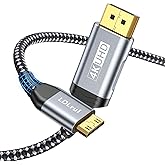 LDLrui DisplayPort to Mini HDMI Cable 4K@60Hz Unidirectional DP-Mini 3.3FT | Supports 2K@120Hz &amp; 1080P@240Hz. Nylon braided, gold-plated. Compatible with Desktop, Laptop, Monitor, Projector, Mini PC