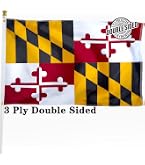 Bandiera Stato Maryland 3x5 FT G128 - Ricamata In Poliestere 300D - Multicolore