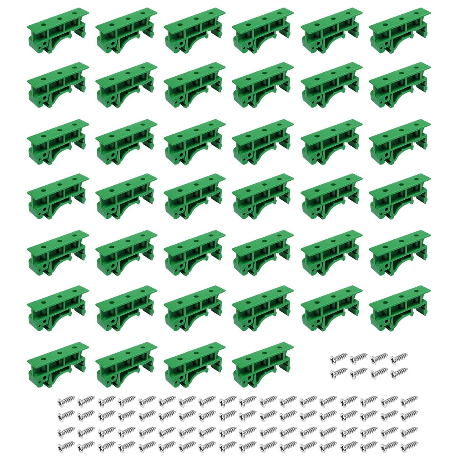 20 Sets / 40 Pcs 35mm PCB DIN C45 Rail Mounting Adapter Circuit Board Mounting Bracket Holder Carrier Clips for Circuit Breaker Relay Electrical Appliances Green