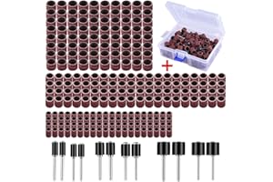 AUSTOR 252 Pieces Sanding Drum Kit with Free Box Including 240 Pieces Drum Sander Nail Sanding Band Sleeves and 12 Pieces Dru