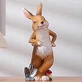 Sengocis Bunny Garden Statue Outdoor Decor Resin Funny Rabbit Statue for Outdoor Patio Lawn Yard Art Decoration Christmas Housewarming Gift