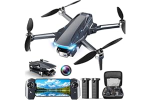 SCRUBUZ Drone with Camera, 2K HD FPV Drone with Brushless Motor, 360°Flip, Waypoint Fly, Gesture Selfie, One Key Take Off/Landing, Foldable Mini Drone for Beginners