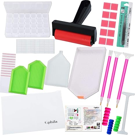 Amazon Co Jp Gphila ダイヤモンドアートツール ダイヤモンドアート キット セット 16種類96個 Diamond Painting ビーズ絵画 A ホビー