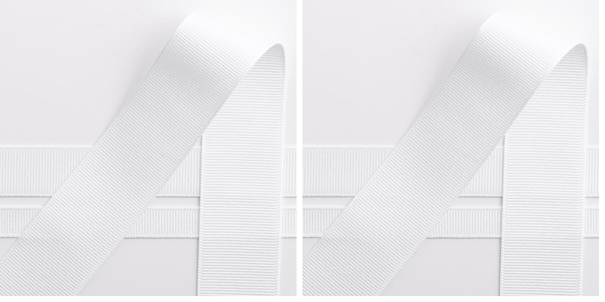 Italian Options Grosgrain Ribbon, 25mm x 10 Metre Roll, White (Pack of 2)