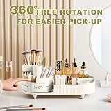 BULLA 360 Rotating Makeup Organiser 2 in 1 Skincare Storage White view 2