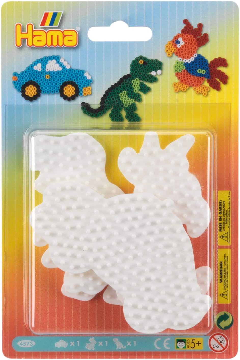 Car, Parrot & Dinosaur pegboard Blister Pack, Mixed