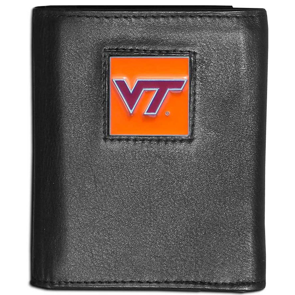 Siskiyou Sports NCAA Mens Virginia Tech Hokies Deluxe Leather Tri-fold Wallet One Size Black