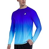 Roadbox Men's UPF 50+ Swim Shirts, Long Sleeve UV Sun Protection Rash Guard, Quick Dry SPF T-Shirt for Beach Surfing Fishing