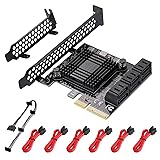 MZHOU PCIe 6 Port SATA 4X 3.0 PCIe Card with 6 SATA