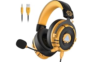 EKSA USB Gaming Headset - PC Headset with Detachable Noise Cancelling Microphone, 7.1 Surround Sound, USB/3.5MM Cable - Headp