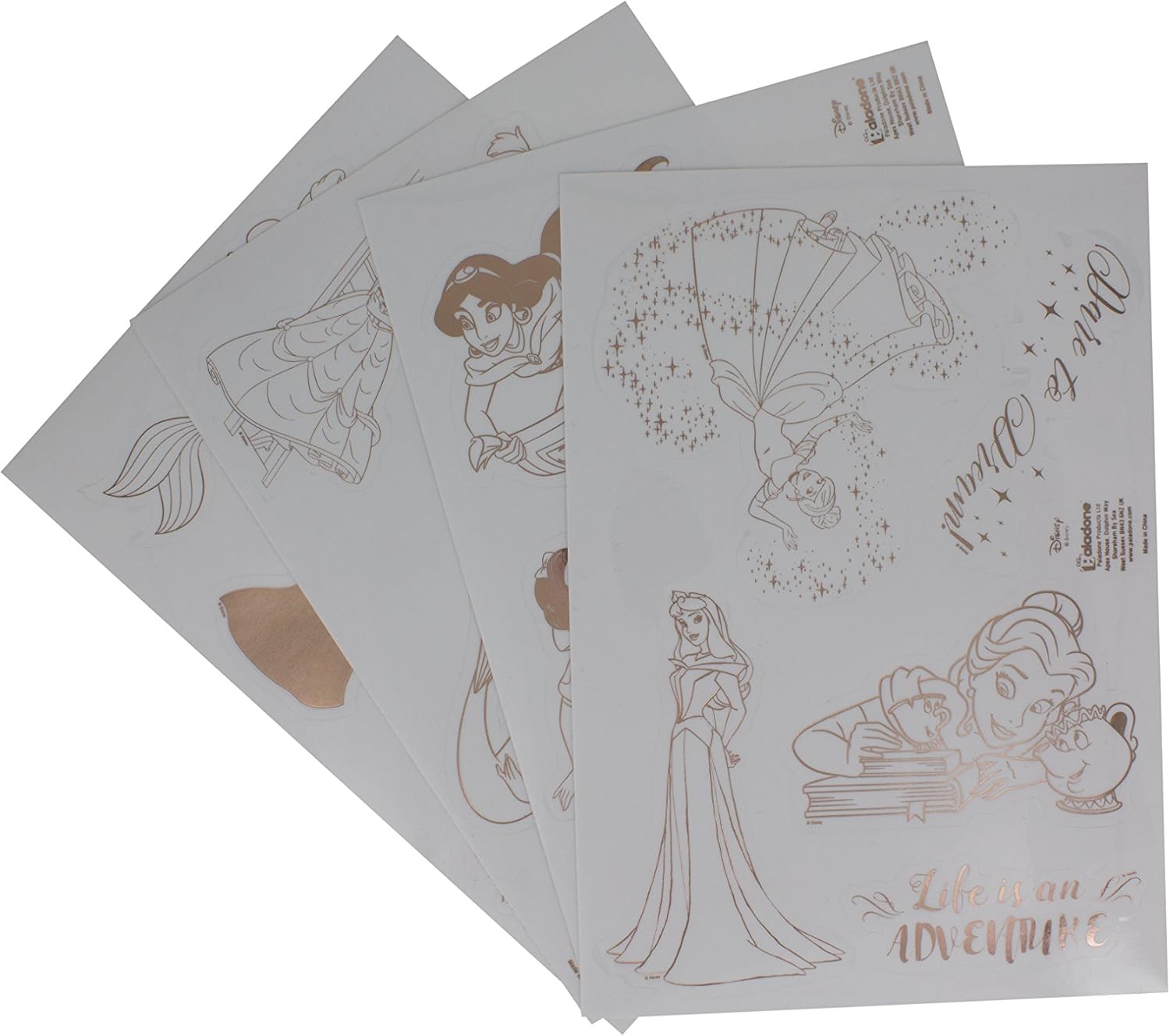 Disney Princess Removable Gadget Decals - Set of 19 Stickers, Multi-colour, 0.1 x 15 x 21 cm