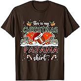 Pajama Football Browns This Is My Christmas Funny Gifts Xmas T-Shirt