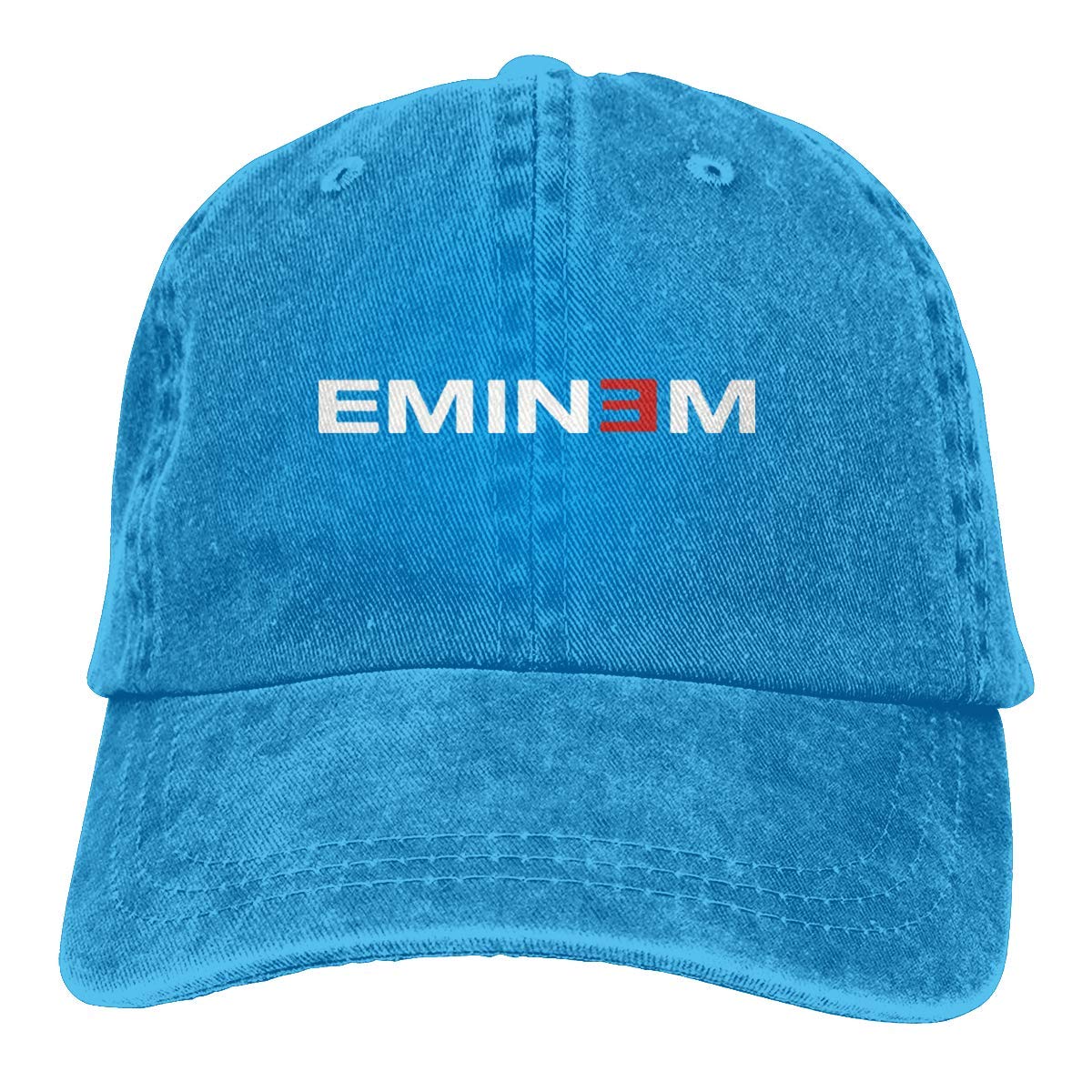 Men's and Women's Unisex Eminem Fashion Washed Adjustable Baseball Cap Dad Hat Black