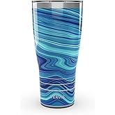 Tervis Traveler Aqua Agate Triple Insulated Tumbler Travel Cup Keeps Drinks Cold & Hot, 30oz, Stainless Steel