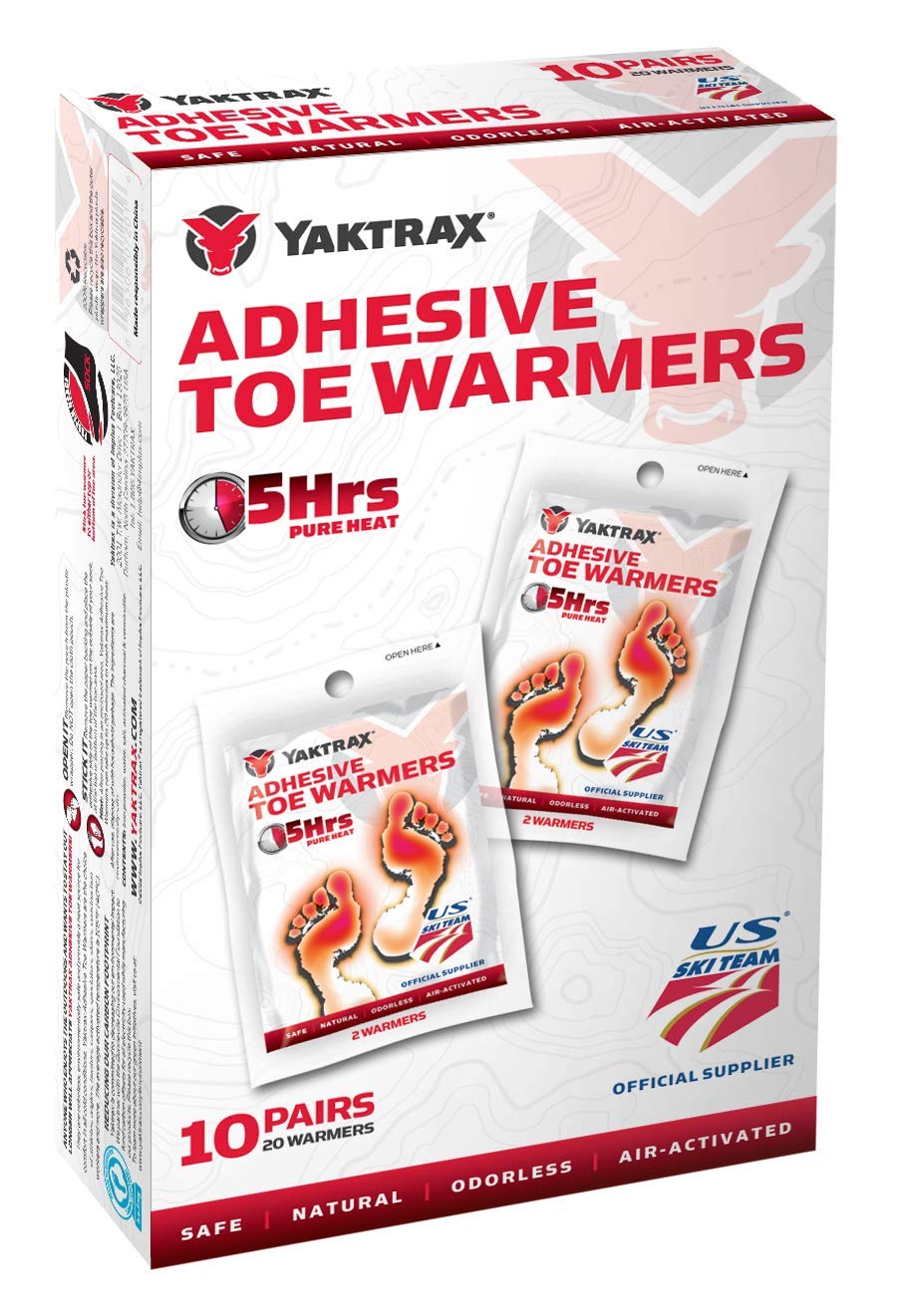 YakTrax Unisex 21239 Adhesive Toe Warmers, Orange, One Size UK