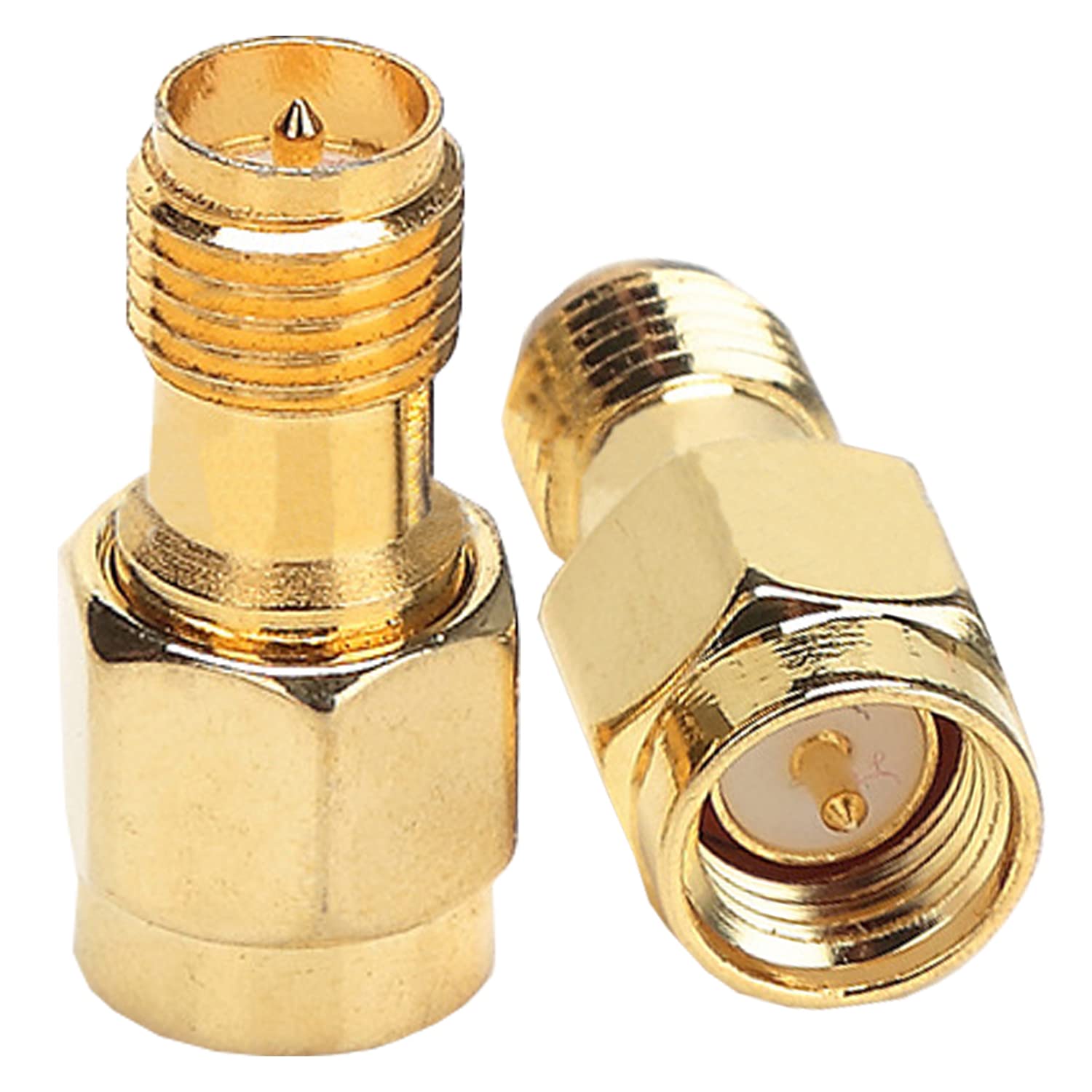Fohevers 2 Pcs RP-SMA Female Jack to SMA Male Plug Connector RF Coaxial Coax Adapter for Antenna Radio WiFi Router FPV Dron Mobile