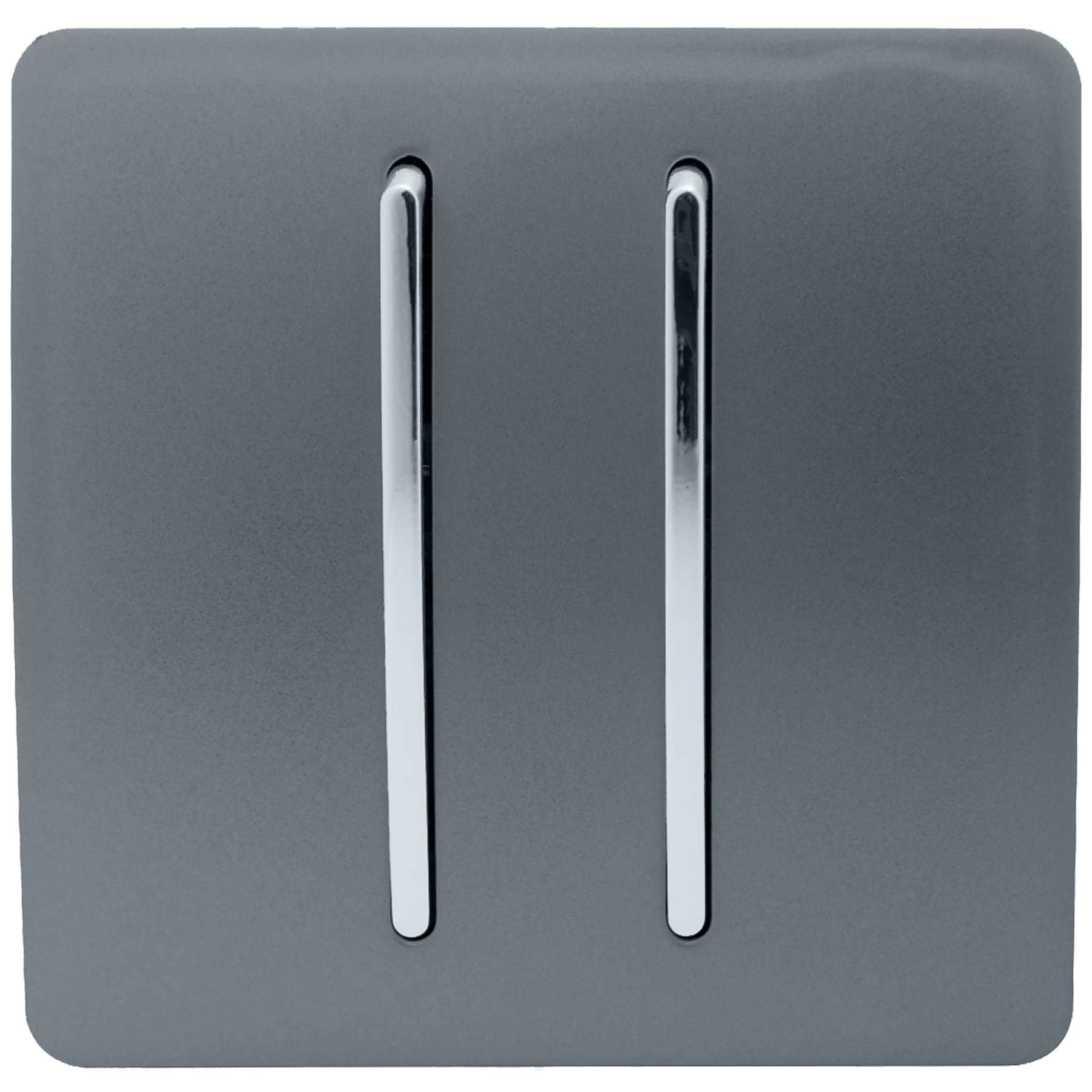 Trendi 2 Gang 1 Way Artistic Modern Glossy 10 Amp Rocker Tactile Light Switch