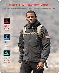 DEWBU Heated Jacket for Men with 12V Battery Pack