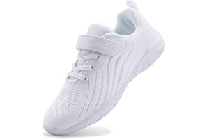 BAXINIER Girls White Cheerleading Shoes Breathable Youth Cheer Competition Sneakers Athletic Training Dance Tennis Walking Sh