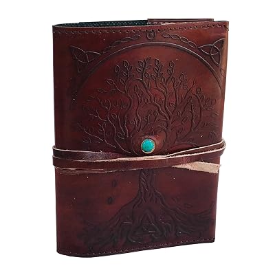 Ruzioon Leather Journal Writing Notebook - Antique Handmade Leather Bound Daily Notepad For Men And Women Diary