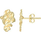 10kt Yellow Gold Mens Nugget Stud Earrings