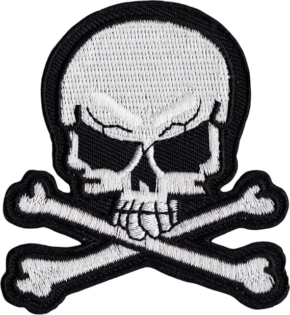 Skull and Crossbones Embroidered Iron on Patch Clothing