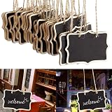 ZARRS Mini Chalkboard Set, 12 Pcs Double-Sided Wooden Boards with String view 2