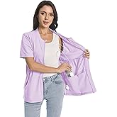 Post Mastectomy Zip Shirts with Drain Pockets Surgery Recovery Must Haves Clothing Comfy Short Sleeve Shirts