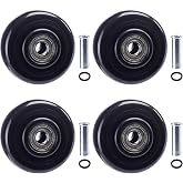 3 Inch Caster Wheels, 4 PCS Heavy Duty PU Board Caster Replacement | Black Cart Dolly Wheels for Platform Trucks, Trolly Cart, Grill, up to 264 LBS/ 120 KG with 3/8" Axle