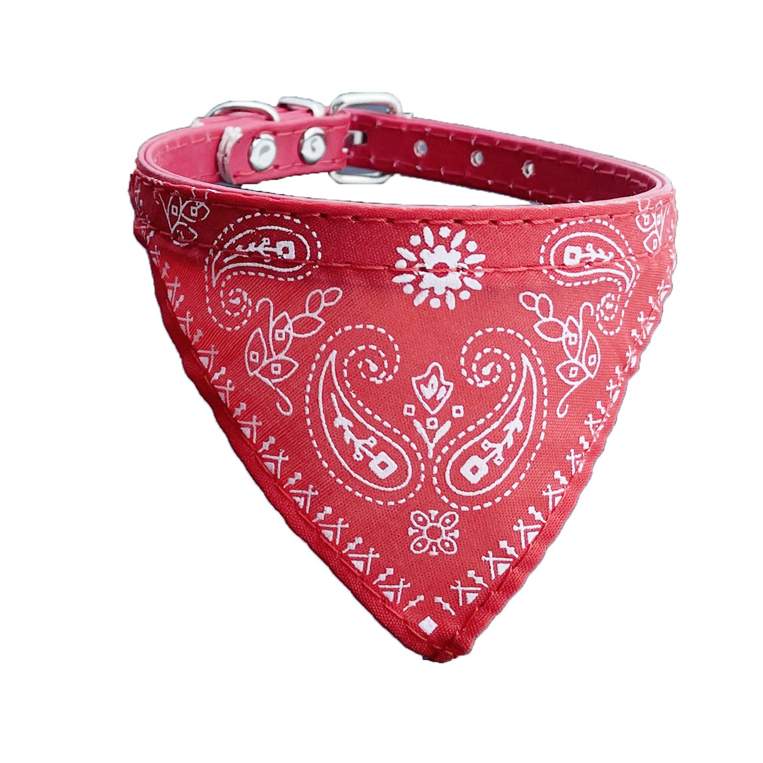 Newtensina Fashion Dog Bandana Collar Dog Collar Boy Medium Bandana Puppy Bandana with Collar for Dogs - Red - S