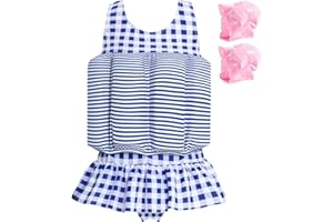 Summshall Baby Girls Swimsuit with Floatation Toddler One Piece Swimsuits Kids Swim Vest Swimwear Float Suit