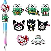 Euphaglaia Cute Cartoon Silicone Beads for DIY Jewelry, Anime Decorative Focal Beads for Necklaces, Bracelets, Keychains, Pen Making & Craft Projects (Green)