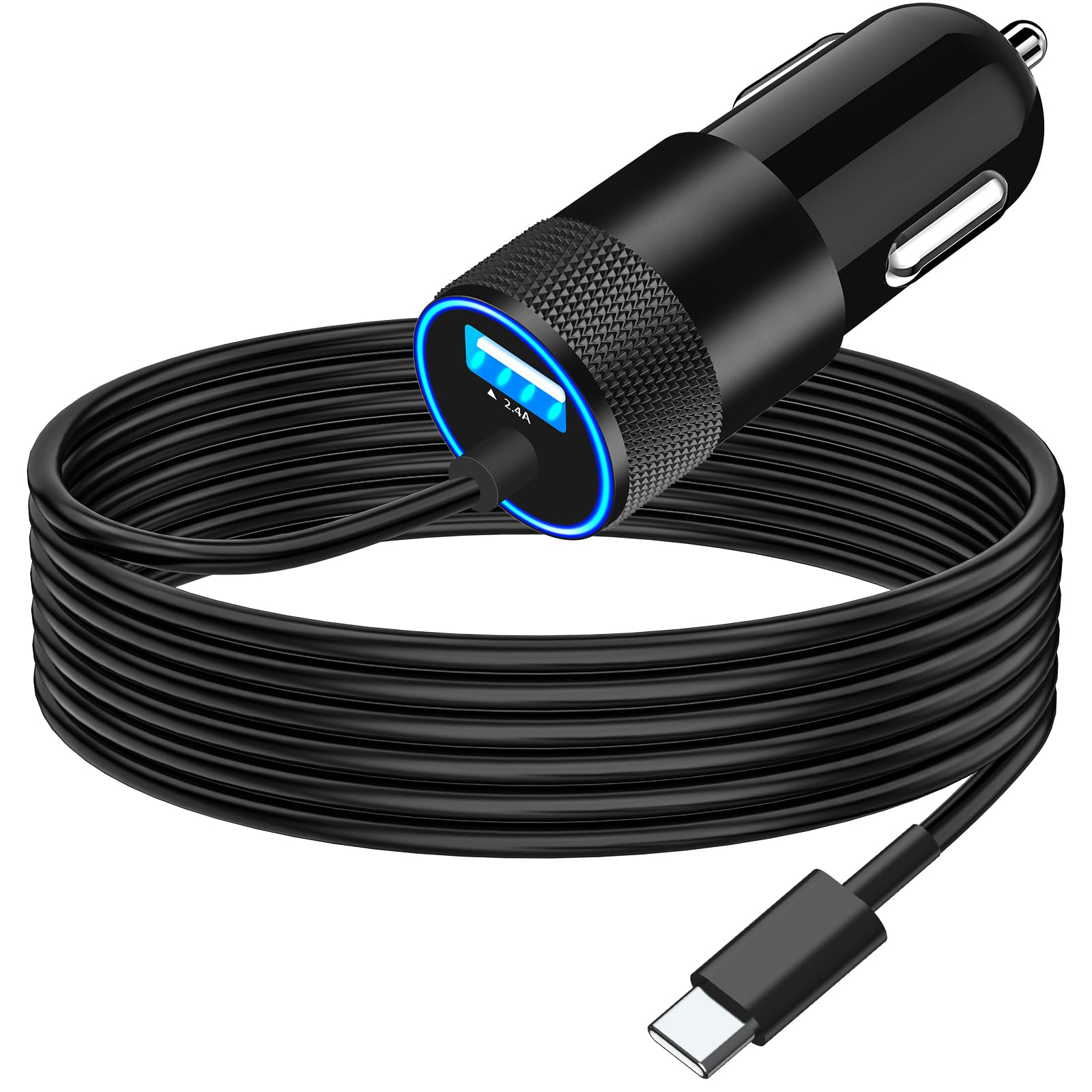 [Apple MFi Certified] iPhone 16 Fast Car Charger, Braveridge 4.8A USB Power Cigarette Lighter USB-C Car Charger Fast Charging with 6FT Type-C Cable for iPhone 16 Pro/16 Plus/16 Pro Max/15/15 Pro/iPad