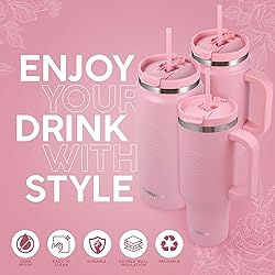 FAHRMOSIS 40 Oz Tumbler with Handle and Straw