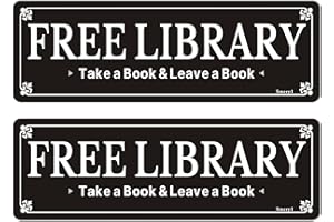 Smeryl Free Library Signs Take A Book and Leave A Book, 9" x 3" Little Free Library Sticker Signs, Self-Adhesive Backing, Thi