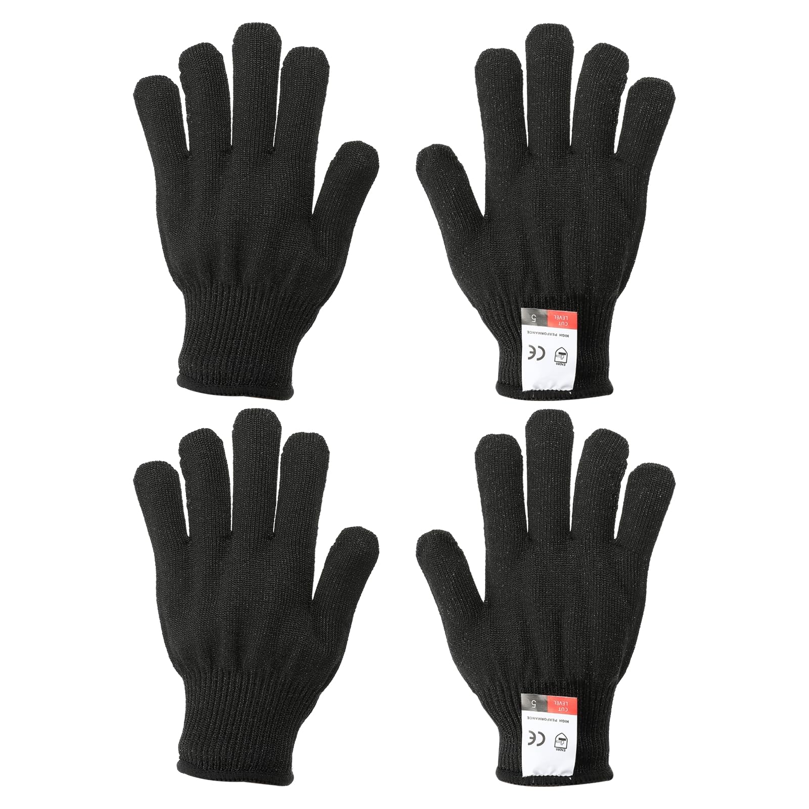 PATIKIL Cut Resistant Gloves, 2 Pair Level 5 Protection Anti Cutting Gloves Cut Proof Gloves for Kitchen Wood Carving Working, Medium, Black