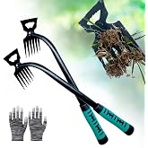 2Pcs Weed Puller Tool- 6 Teeth Manganese Steel Gardening Hand Weeder Tools | Uprooting Weeding Tool, Weed Removal TooL, Dual Purpose, Portable, Non-Slip, Weed Pulling Tool for Yard Garden Lawn Farm