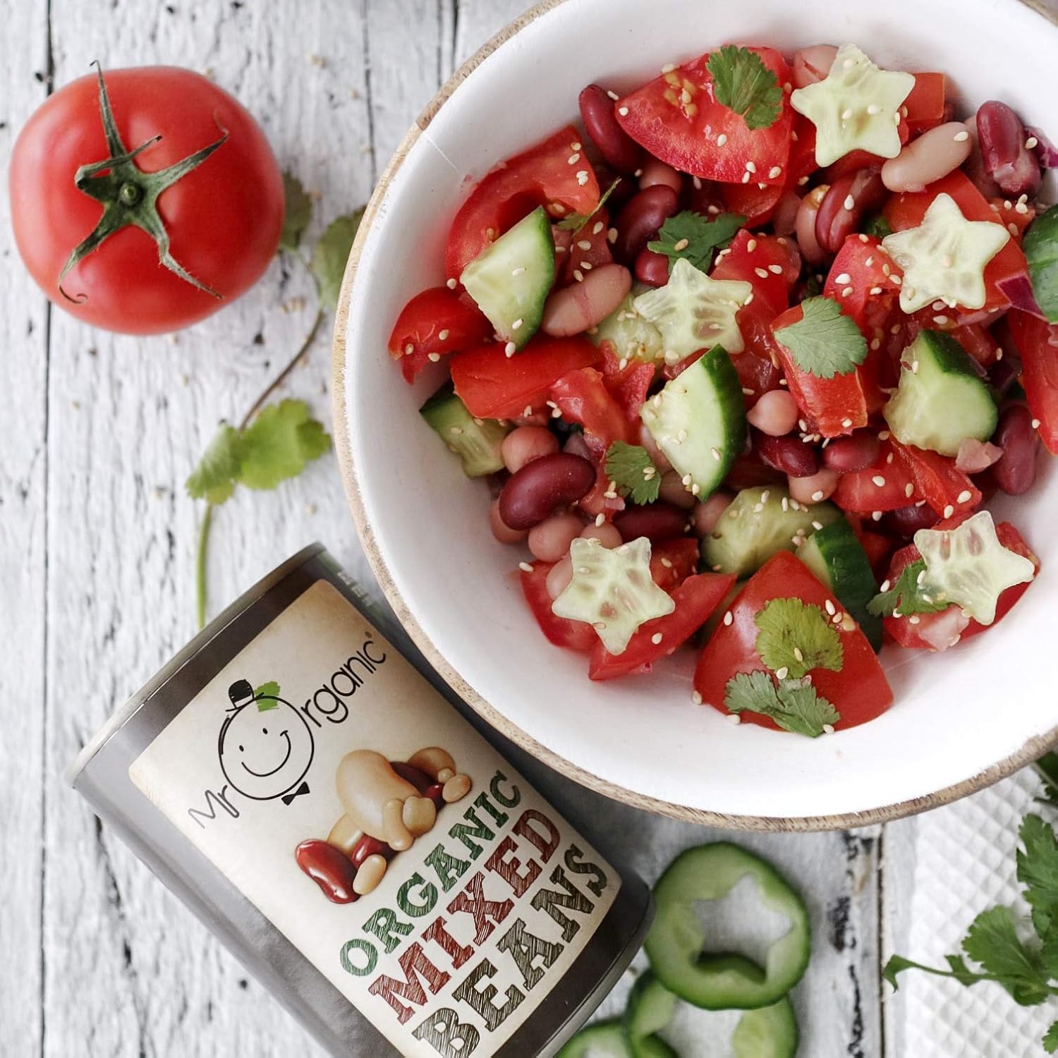 Mr Organic Organic Mixed Bean Salad 400g tin : Grocery & Gourmet Food
