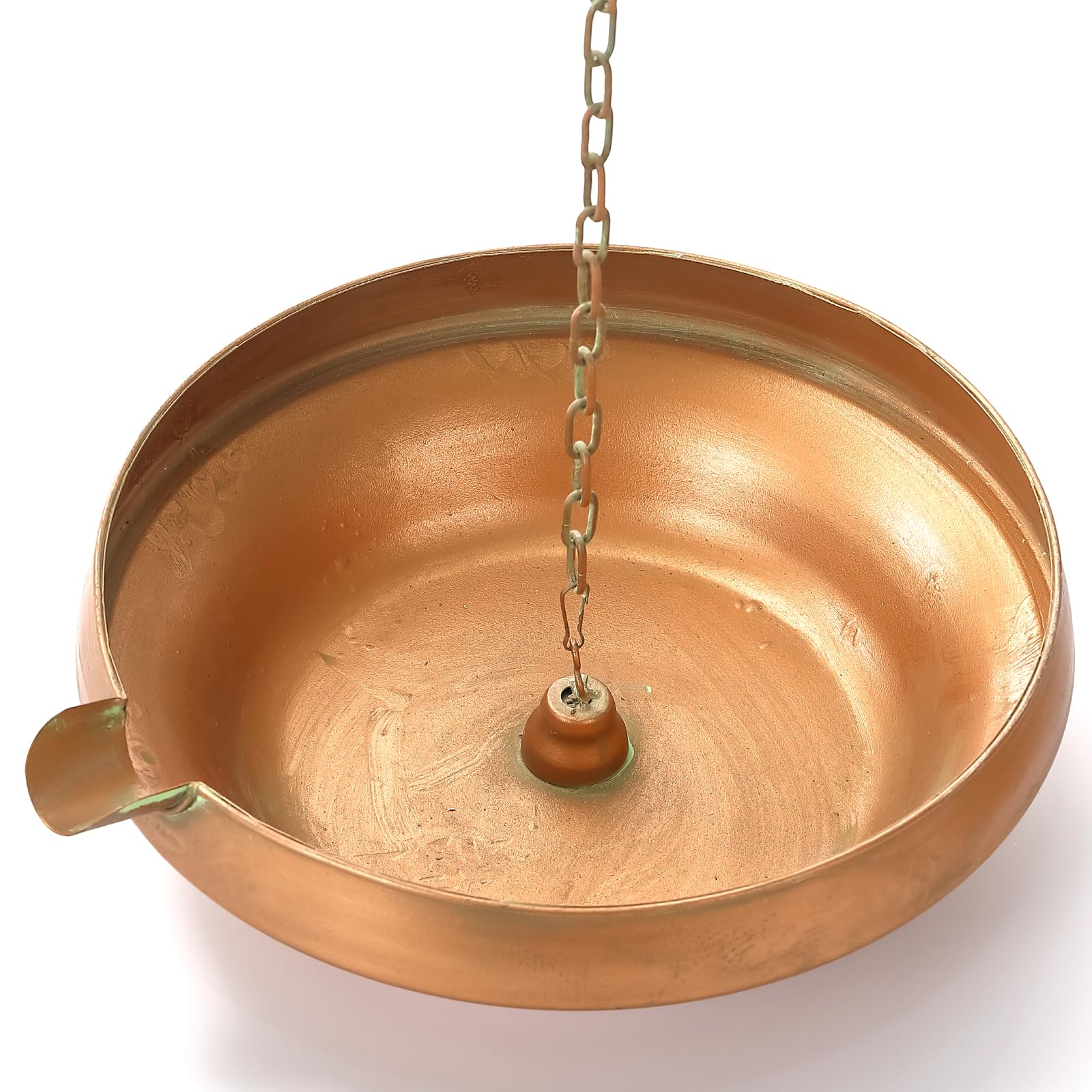 Photo 1 of Rain Chain Anchoring Basin, Hand Hammered Bowl for Rain Chain Downspout Gutters, Rain Chain Anchor with S-Hook, Heavy Duty Metal Rain Chain Basin of Chain Display for Outdoor, 12.9" Diameter, 4" High